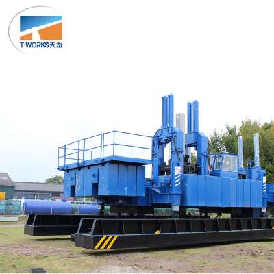 T-works hydraulic static pile driver for pressing piles into ground